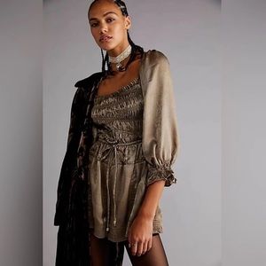 Free People Cassidy Romper in Army NWOT Size M